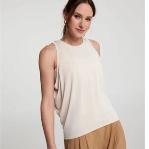 NWT CALIA Draped Wedge Sleeveless Tank Top - Cream XL